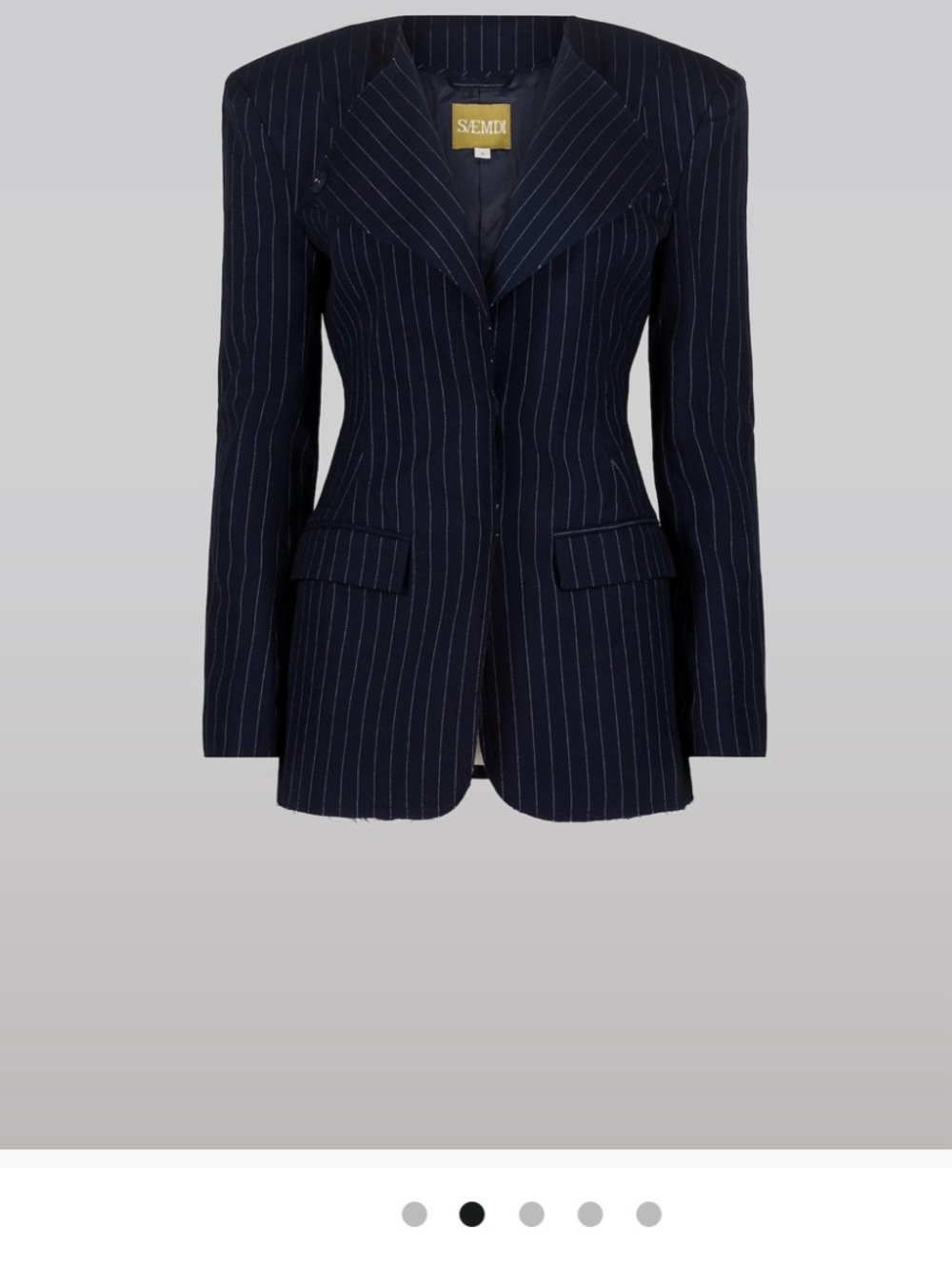 NWOT Fashion Forward Navy pinstripe SAEMDI jacket & pants 
$640.Nordstrom 
$125.
